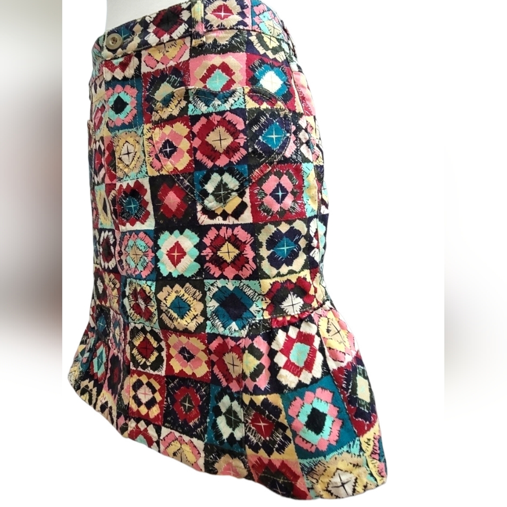 Moschino Vintage Crochet Pattern Patchwork Mini S… - image 4